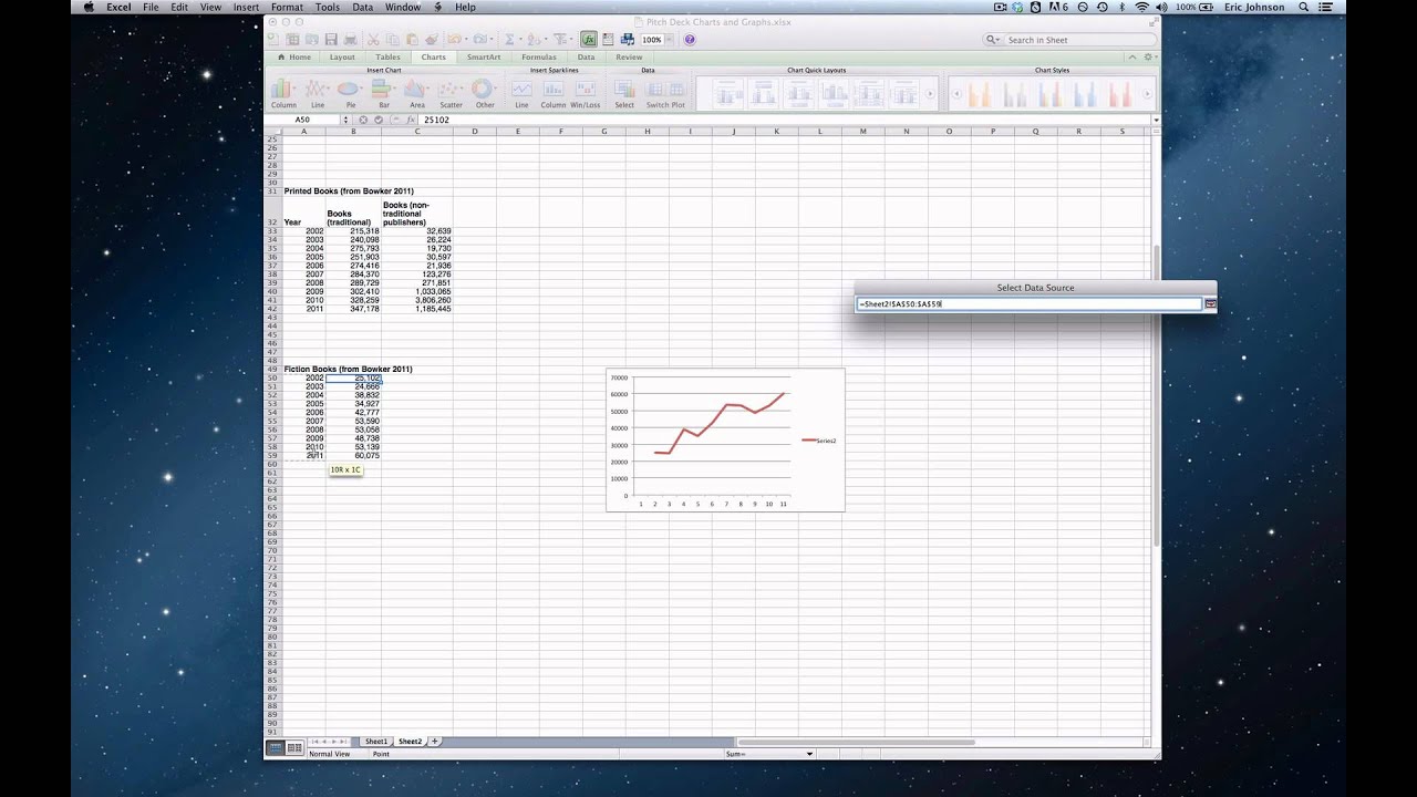 excel line graph filter data for mac